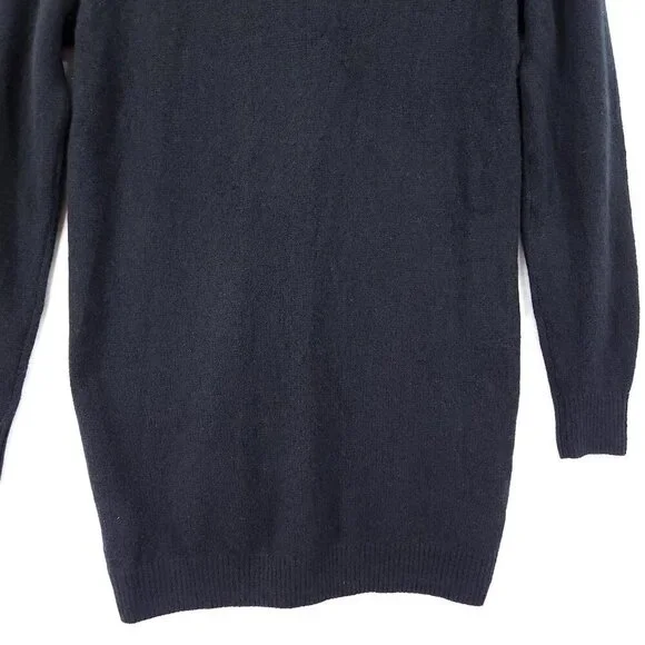 KHAITE Jo Cashmere Longline Sweater Size Small Black Designer Minimalist Tunic